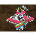 2015 hot sell with hot pink zebre kids romper with matching necklace and headband